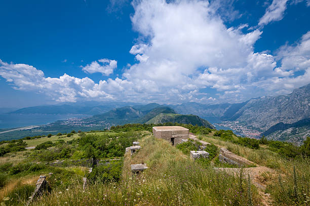 istock Fort Gorazda ruins and wide angle landscape view to Bay 498338008