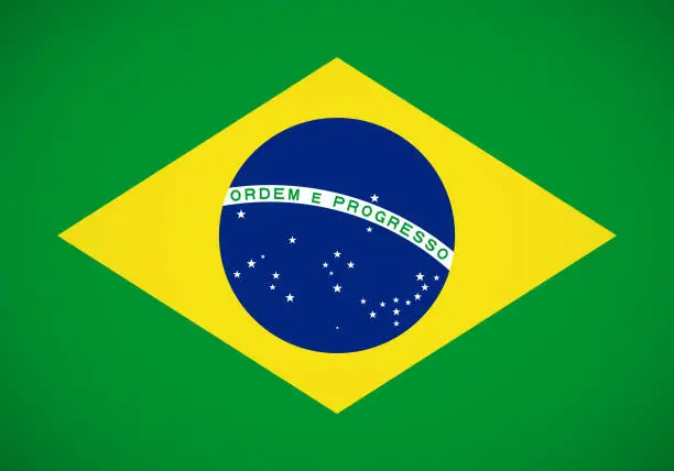 Vector illustration of Brazilian flag