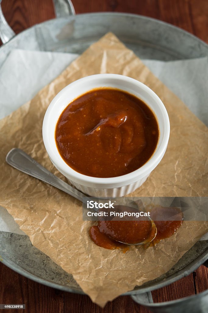 BBQ sauce / barbecue sauce Homemade BBQ sauce / barbecue sauce Barbeque Sauce Stock Photo