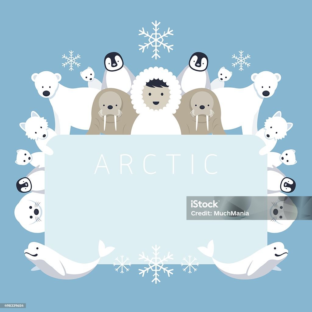 Arctic Frame, Animals, People Winter, Nature Travel and Wildlife Penguin stock vector
