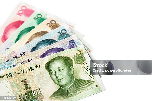 Yuan Cinese - Fotografie stock e altre immagini di Banconota - Banconota, Banconota di yuan cinese, Bianco