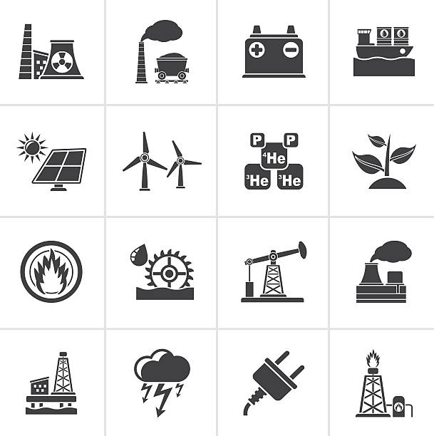 schwarz strom symbole und energy source - nuclear energy flash stock-grafiken, -clipart, -cartoons und -symbole