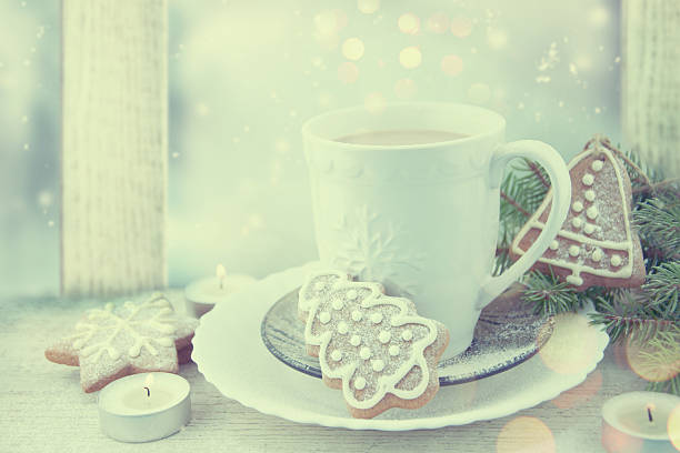 istock Cup of hot chocolate with gingerbread cookies. 498343030