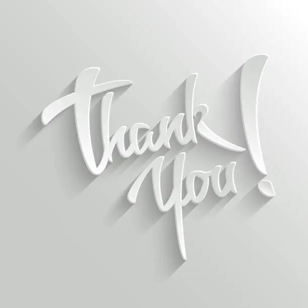 Vector illustration of Thank You lettering Greeting Card