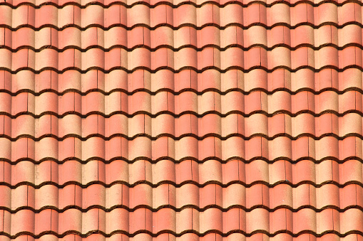 Ceramic tile roof texture background.