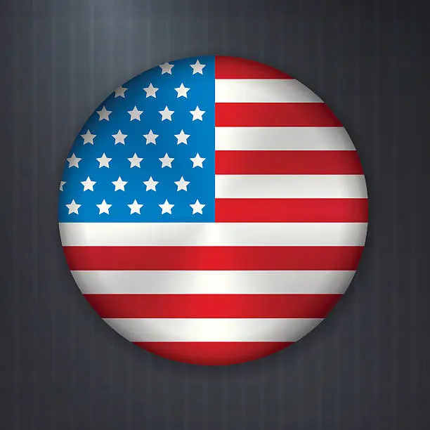 Vector illustration of Vector american badge flag