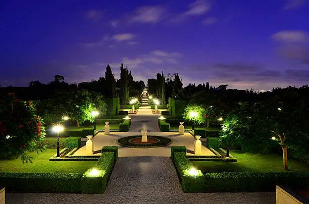 the Baha'h garden in Akká, Israel