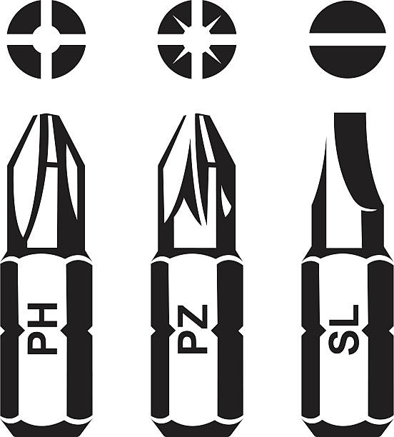 드라이버 비트 - screwdriver isolated phillips work tool stock illustrations