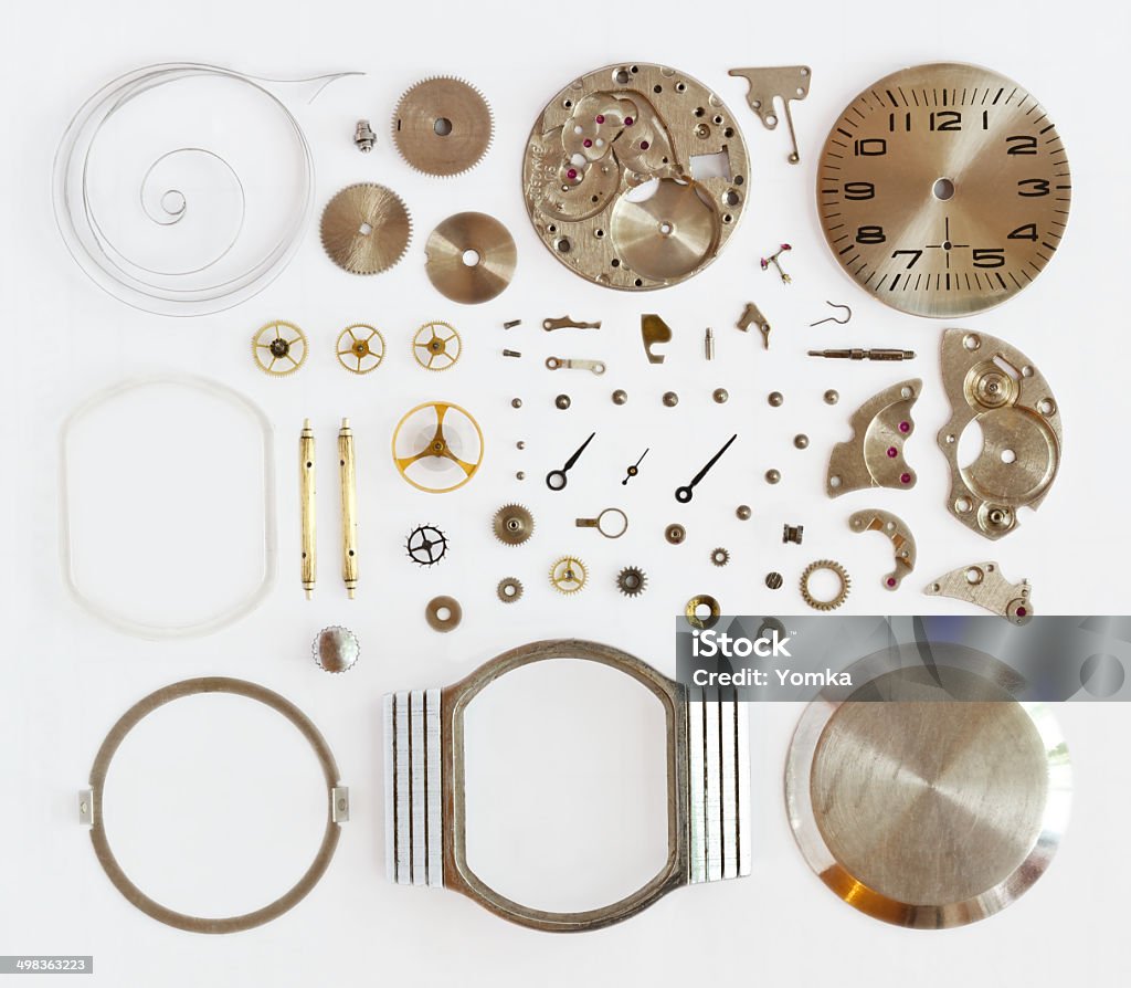 disassembled mechanical watches Watch - Timepiece Stock Photo