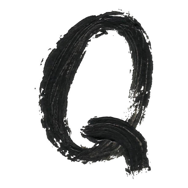 istock Q - Black handwritten letters on white background. Acrylic color 498364919