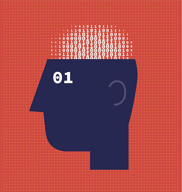 Numbers Brain vector art illustration