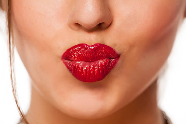 pursed bouche - sexy lips photos et images de collection
