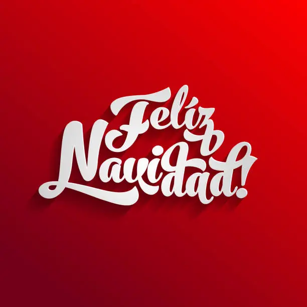 Vector illustration of Feliz Navidad calligraphic text design