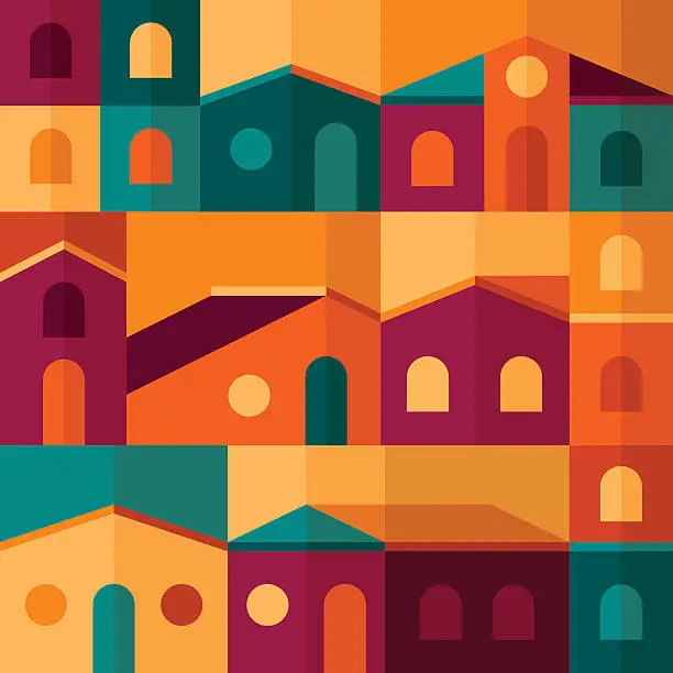 Vector illustration of Abstract Houses and Buildings Background