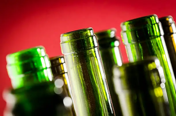 Photo of empty wine bottles