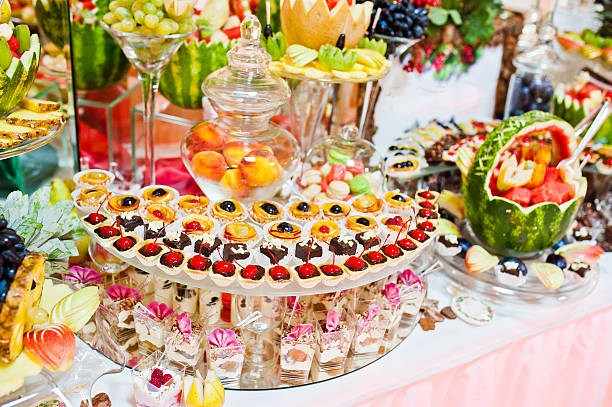 istock Wedding reception. Table with fruits and sweets 498375836