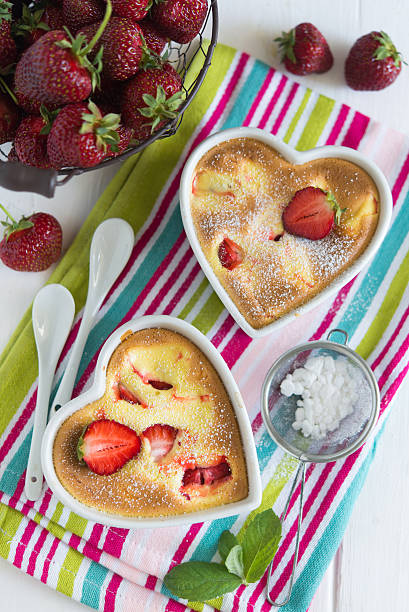 istock Baked strawberries with sugar and yolk sauce 498377076
