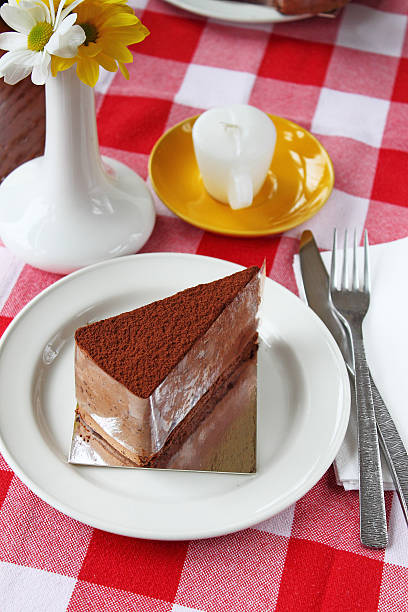 istock slice of chocolate cake on a white plate 498378090