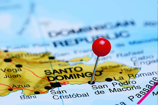 istock San Pedro de Macoris pinned on a map of America 498378302