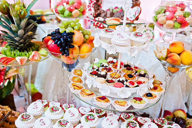 istock Wedding reception. Table with fruits and sweets 498378680