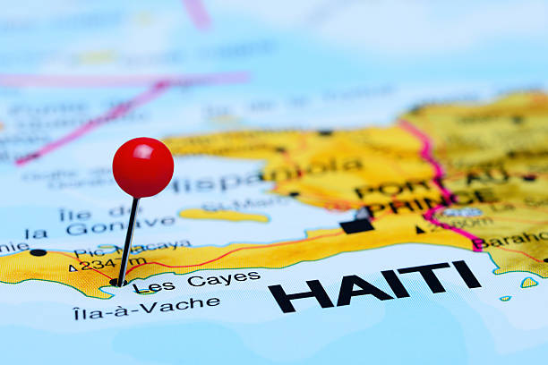istock Les Cayes pinned on a map of America 498378710