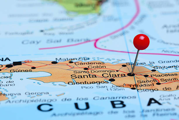istock Santa Clara pinned on a map of America 498379754