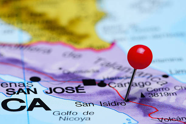 istock San Isidro pinned on a map of America 498380176
