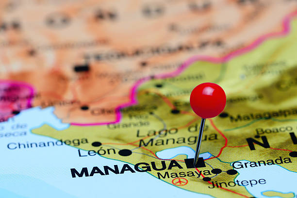 istock Managua pinned on a map of America 498380282