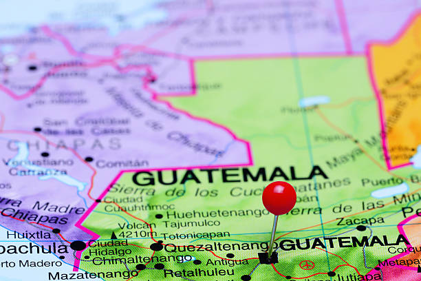 istock Guatemala pinned on a map of America 498380836