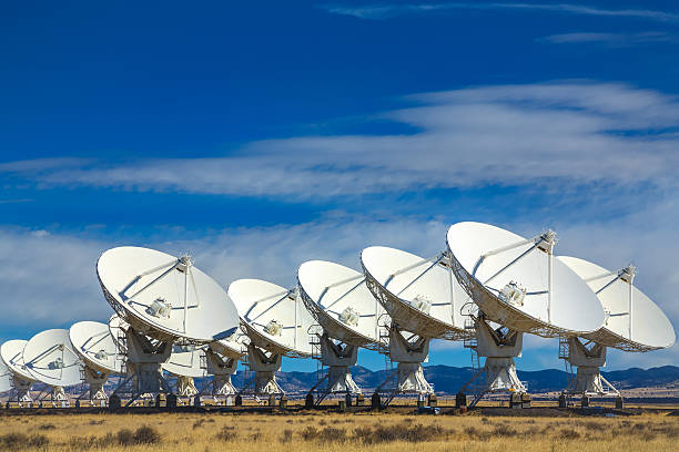 VLA outer space radio telescope array, Socorro, New Mexico VLA - Very Large Array radio telescope operated by the NRAO National Radio Astronomical Observatory, near Socorro, New Mexico, USA astronomical telescope stock pictures, royalty-free photos & images