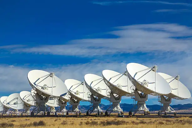 Photo of VLA outer space radio telescope array, Socorro, New Mexico