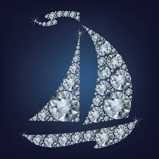 отправляйте made up a lot of diamonds - sailing ship nautical vessel rigging industrial ship stock illustrations
