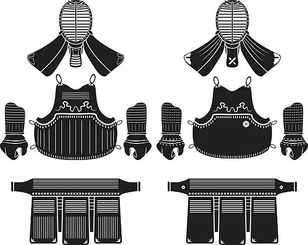 Kendo armor or bogu vector kendo equipment armor or bogu set kendo stock illustrations