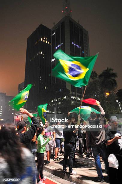 Demonstrators Stock Photo - Download Image Now - Boycott, Brazil, Brazilian Flag