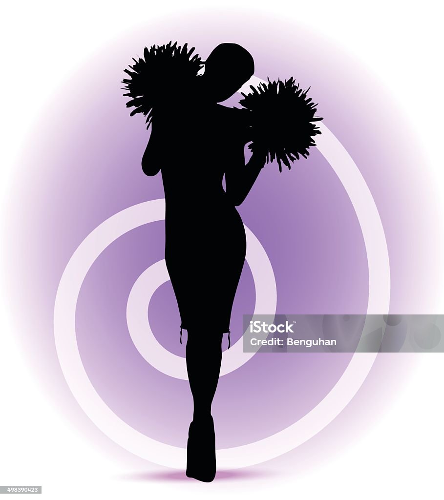 funky cheerleader silhouette - Lizenzfrei Cheerleader Vektorgrafik