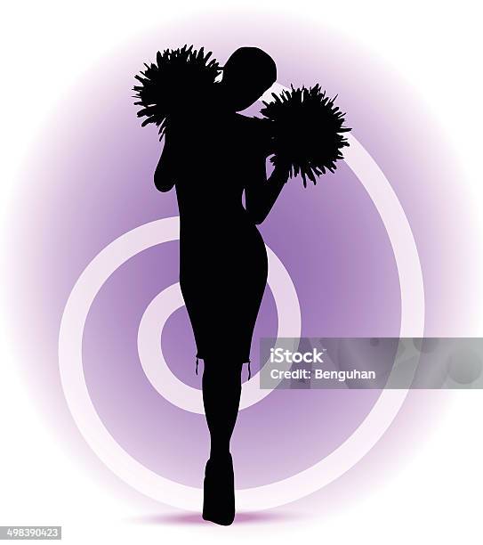 Funky Cheerleader Silhouette Stock Vektor Art und mehr Bilder von Cheerleader - Cheerleader, Pompon, Athlet