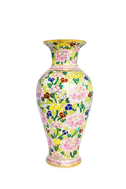 istock Thai vase gold on the white background 498391659