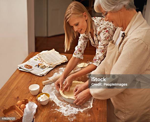 Two Sets Of Hands Half The Time Stock Photo - Download Image Now - Preparation, Savory Pie, Senior Adult