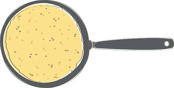 Vector illustration of Pan with pancake