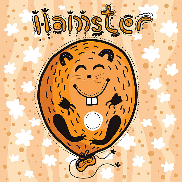 The balloon with a portrait of a hamster vector art illustration