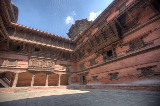 Courtyard of old royal palace in Durbar Square,  Kathmandu