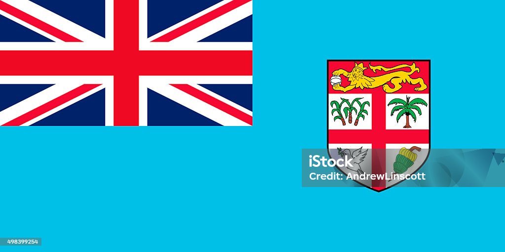 Flag of Fiji The national flag of the Republic of Fiji. Fuji gained independence in 1970 and a republic was declared in 1987 2015 Stock Photo