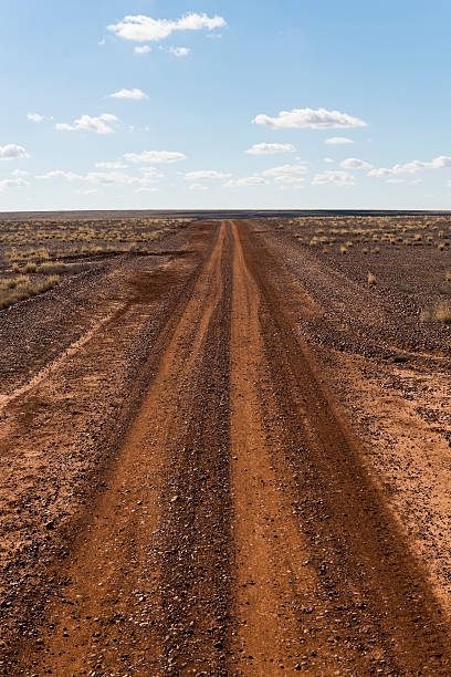 istock Long straight dirt road in the Australian Outback 498399807