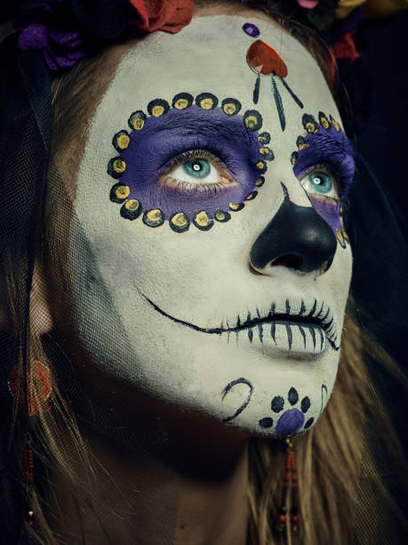 La Muerte - Day of the Death Classic Mexican Day of the Death look and makeup.Classic Mexican Day of the Death look and makeup.Classic Mexican Day of the Death look and makeup. muerte stock pictures, royalty-free photos & images