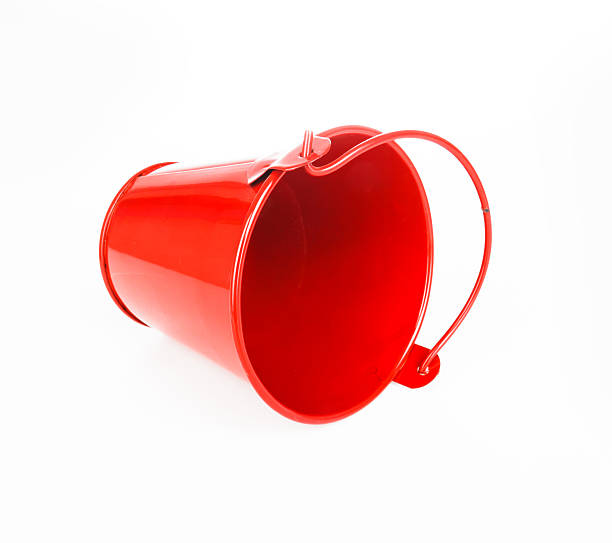 istock Red metal bucket isolated on a white background 498401735