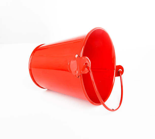 istock Red metal bucket isolated on a white background 498401765