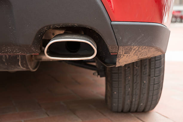 istock exhaust pipe of a red car 498409692