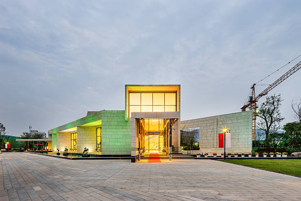 istock exterior of modern villa in cloudy sky 498421486