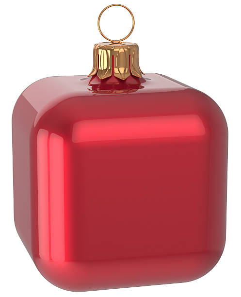 istock Christmas ball cube geometric unusual red block decoration 498421758