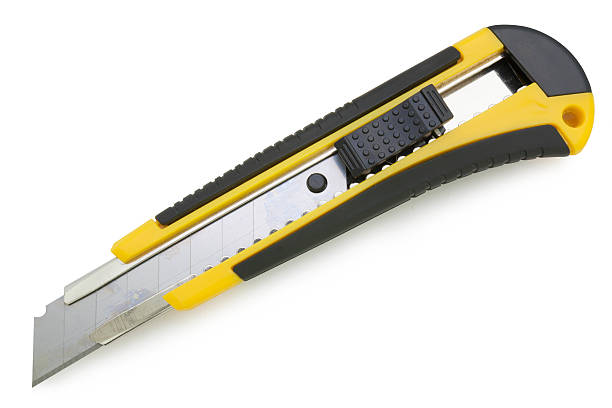 utilitário amarelo faca - putty knife imagens e fotografias de stock